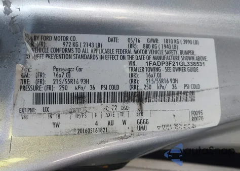 2016 Ford Focus Se from USA, damaged, VIN 1FADP3F21GL338531